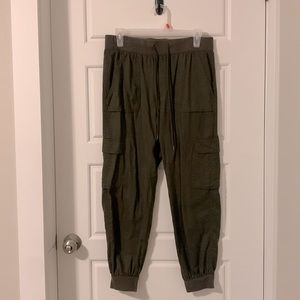 Garage Khaki Linen Cargo Pants